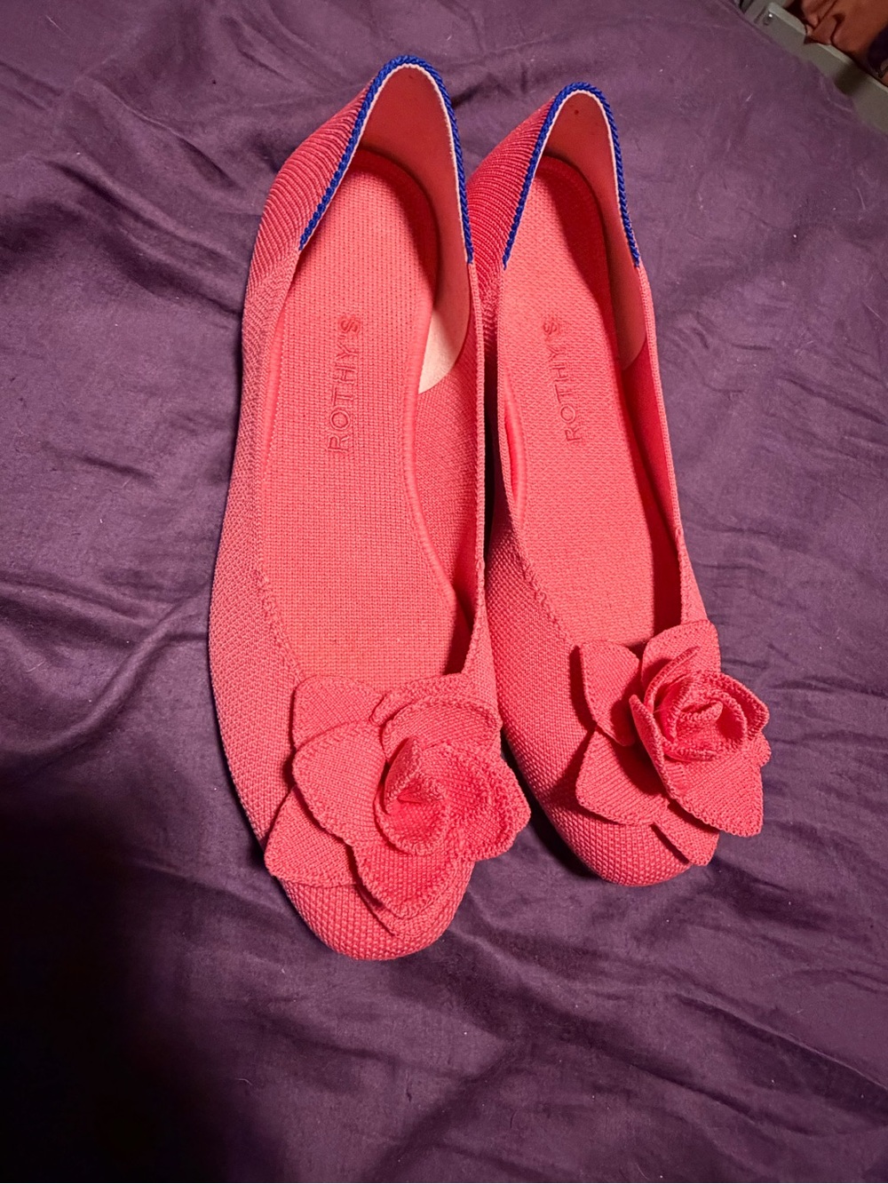 Rothy's Coral Knit Floral Appliqué Flats - Picture 5 of 7